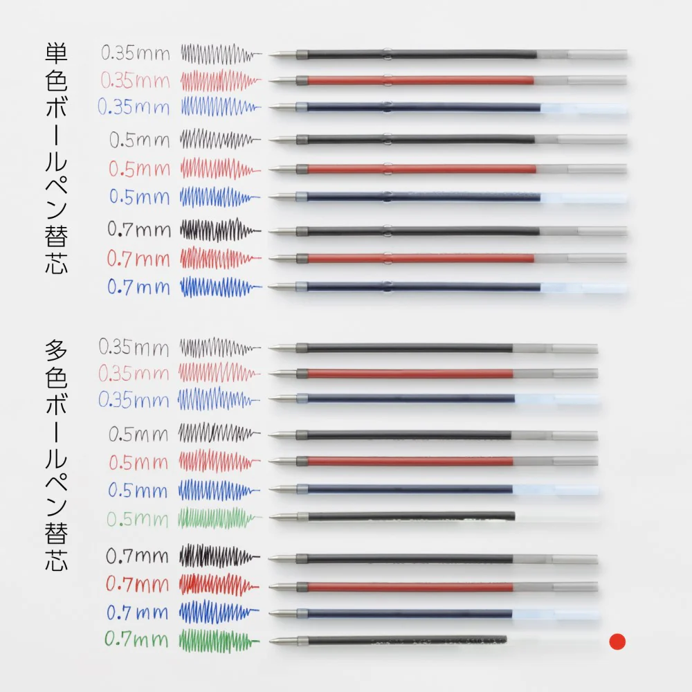 ぺんてる ボールペン替芯 カルム/フィール/ビクーニャ 多色多機能用 0.7mm 緑 XBXS7-D 1本 - Image 4