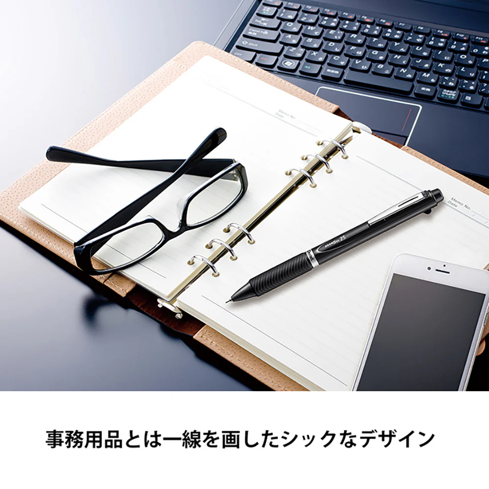 ぺんてる 3色ボールペン エナージェル 0.5mm ホワイト軸 パック入り XBLC35W 1本 - Image 6