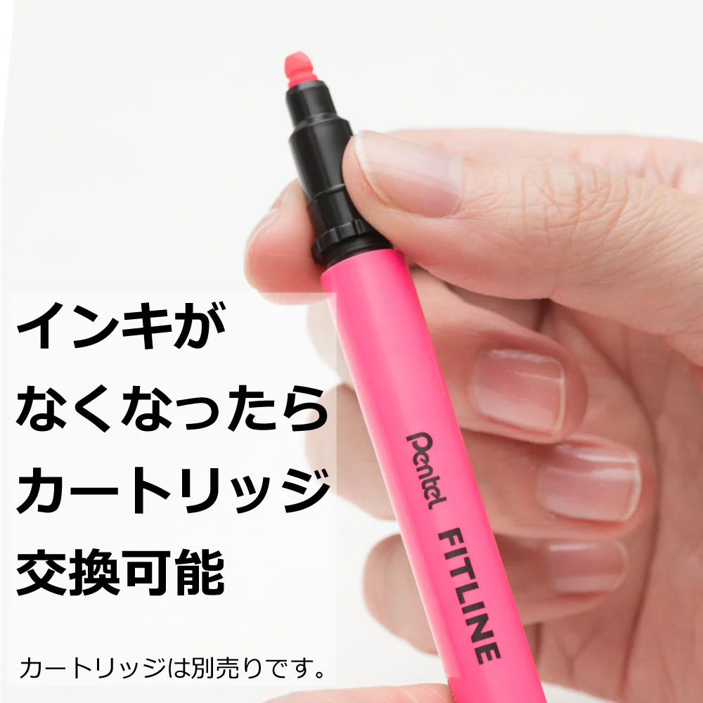 ぺんてる 蛍光ペン フィットライン ピンク SLW11-P 1本 - Image 3