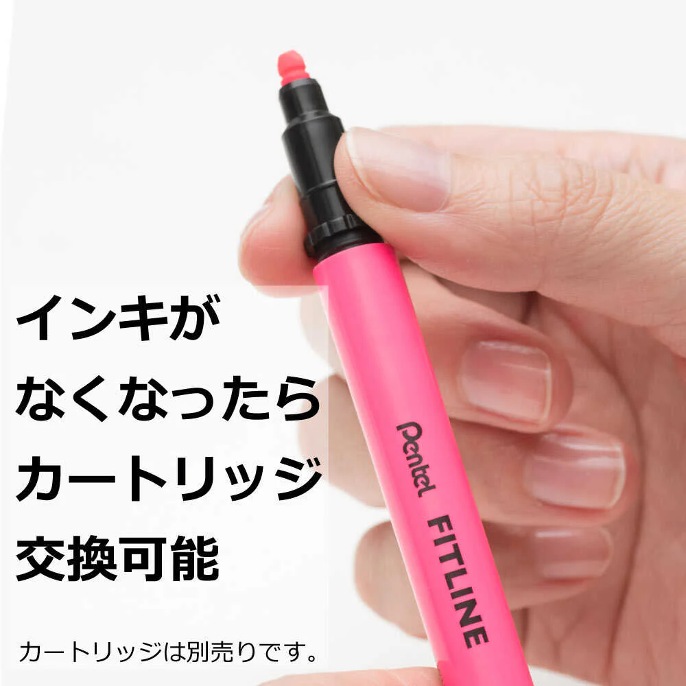 ぺんてる 蛍光ペン フィットライン ピンク SLW11-P 1本 - Image 6
