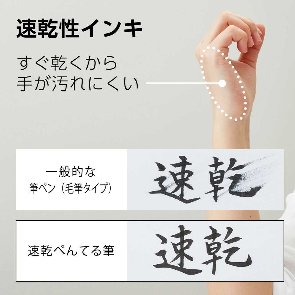 ぺんてる 筆ペン 速乾ぺんてる筆 極細 XFPD5F 1本 - Image 11
