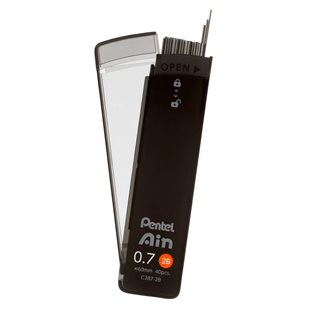 ぺんてる シャープペン芯 Pentel Ain ぺんてるアイン 0.7mm 2B パック入り XC287-2B 40本入り - Image 9