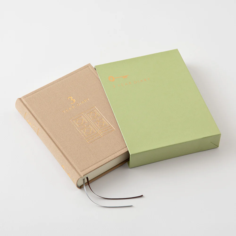 ミドリ 日記 3年連用 扉 ミニ ベージュ 1冊 - Image 2