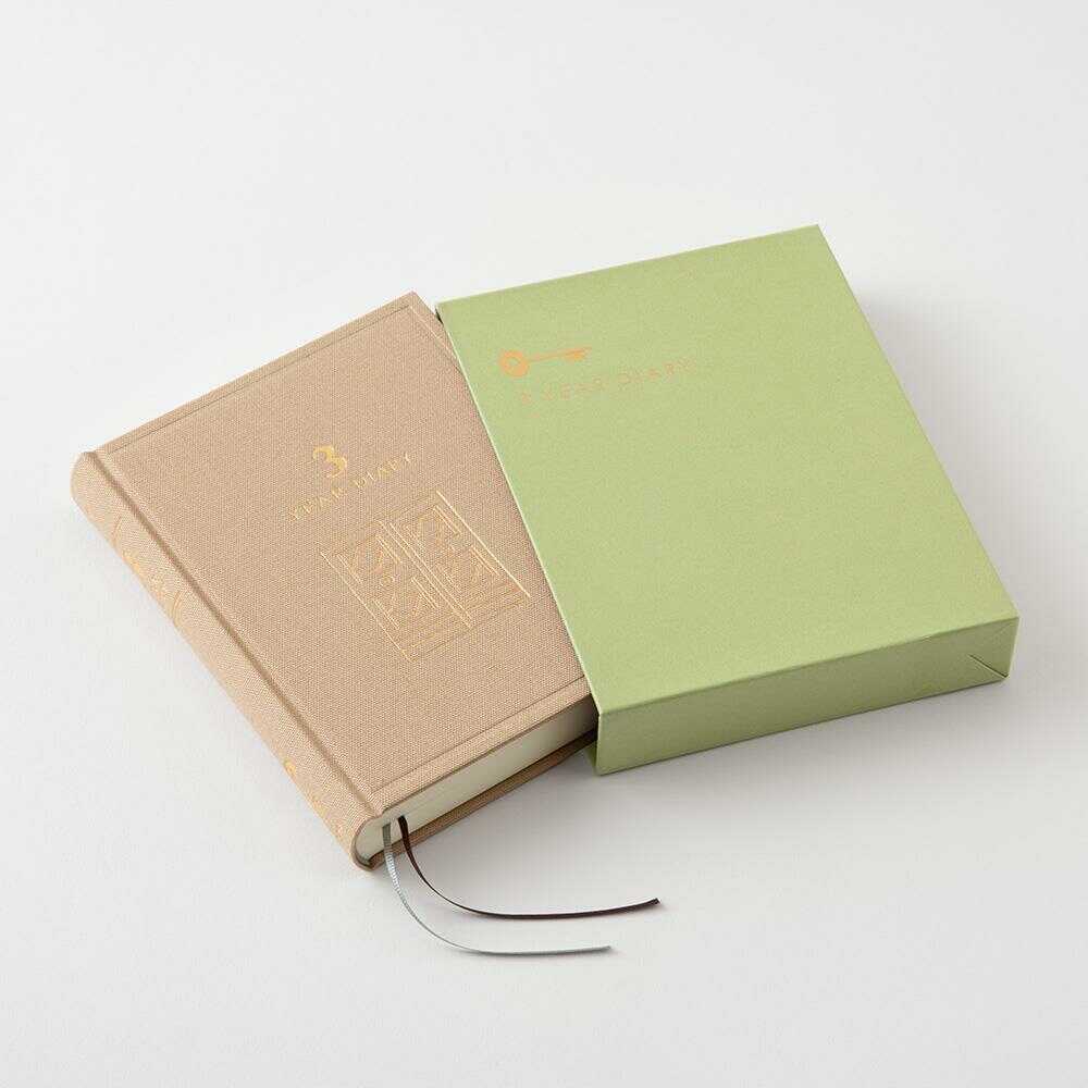 ミドリ 日記 3年連用 扉 ミニ ベージュ 1冊 - Image 7