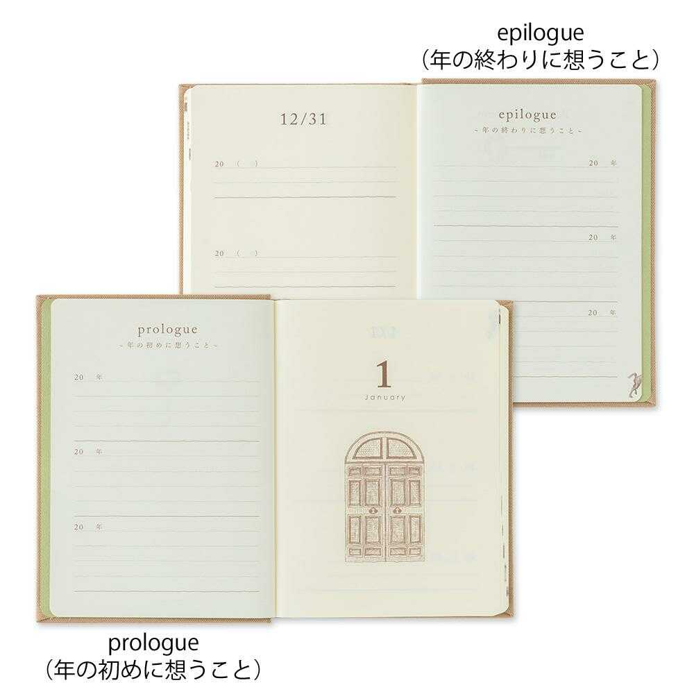 ミドリ 日記 3年連用 扉 ミニ ベージュ 1冊 - Image 9