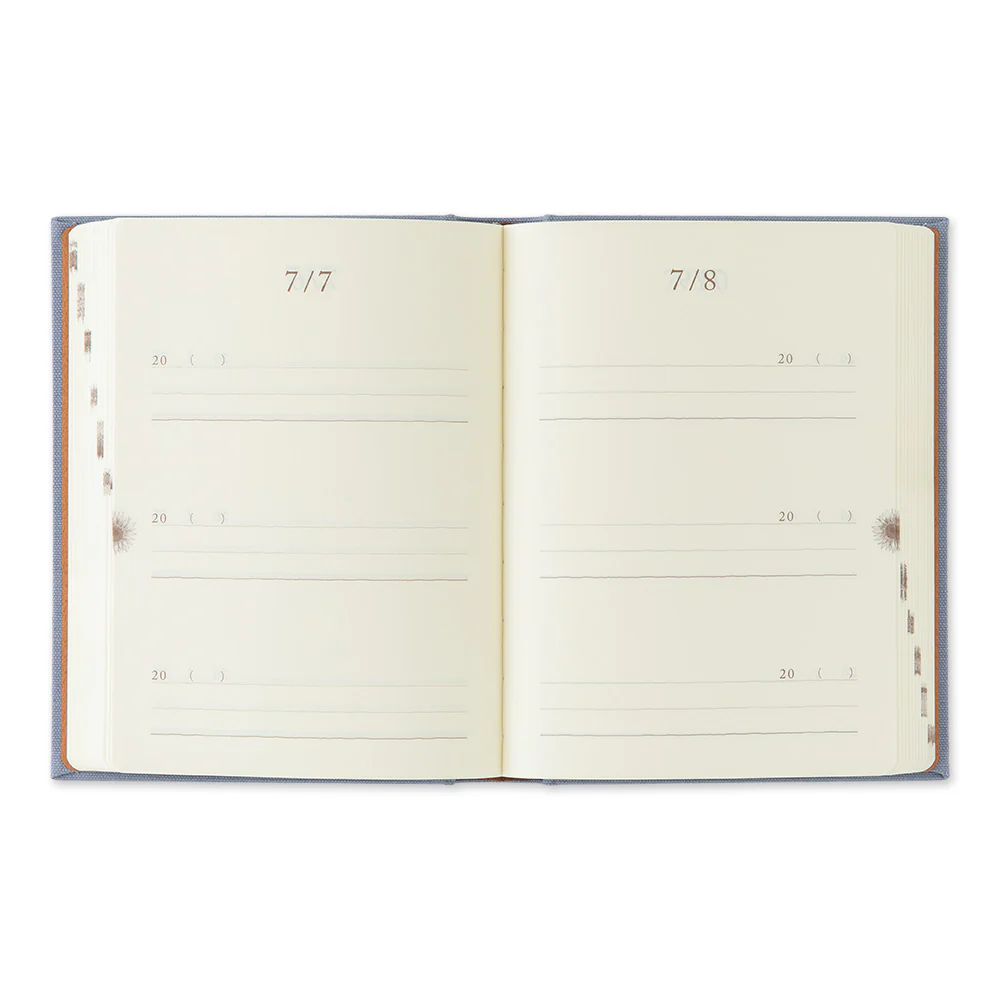 ミドリ 日記 3年連用 扉 ミニ 青紫 1冊 - Image 3
