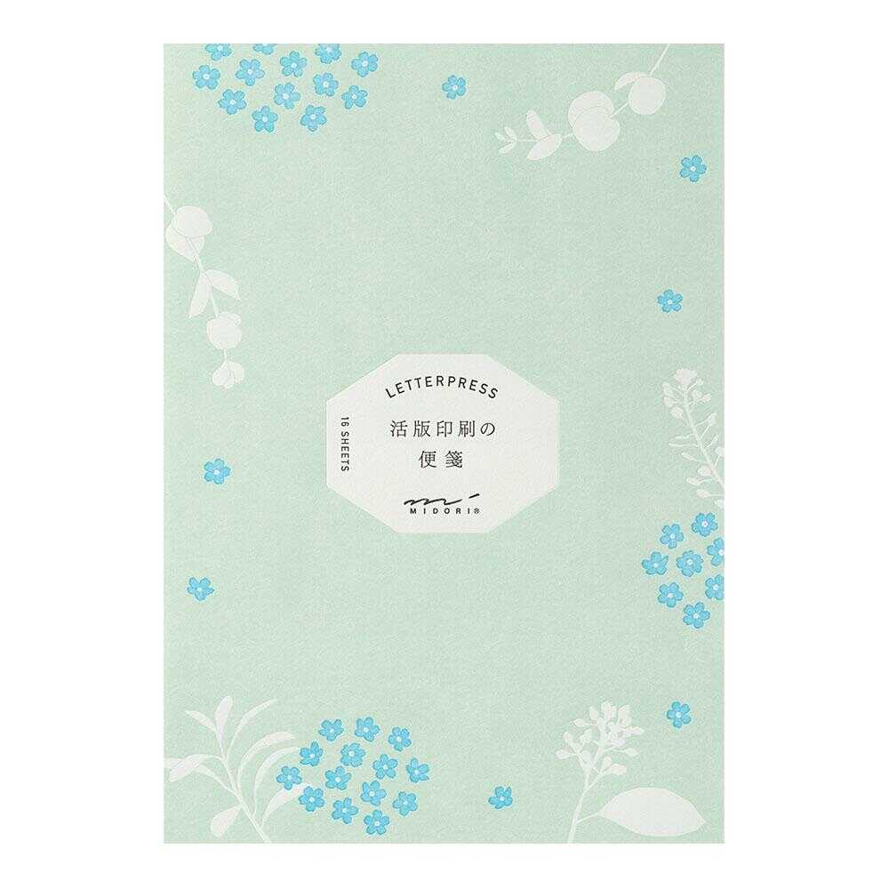 ミドリ 便箋 活版 散らし花柄 1冊16枚 - Image 6