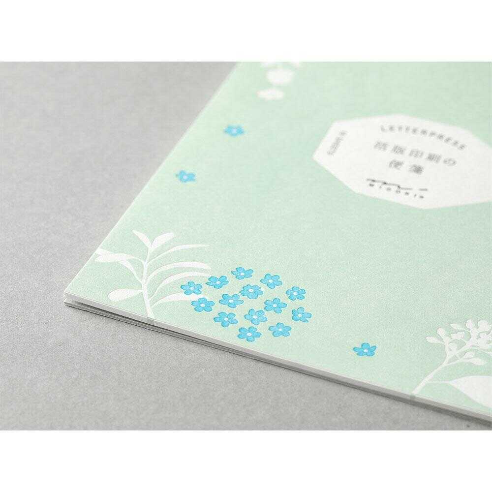 ミドリ 便箋 活版 散らし花柄 1冊16枚 - Image 8