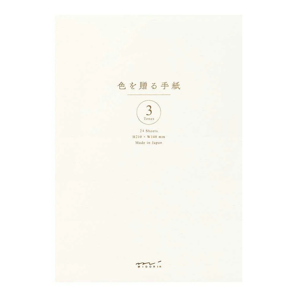 ミドリ 便箋＜A5＞ 色を贈る 白 24枚入（3色×8枚） - Image 6