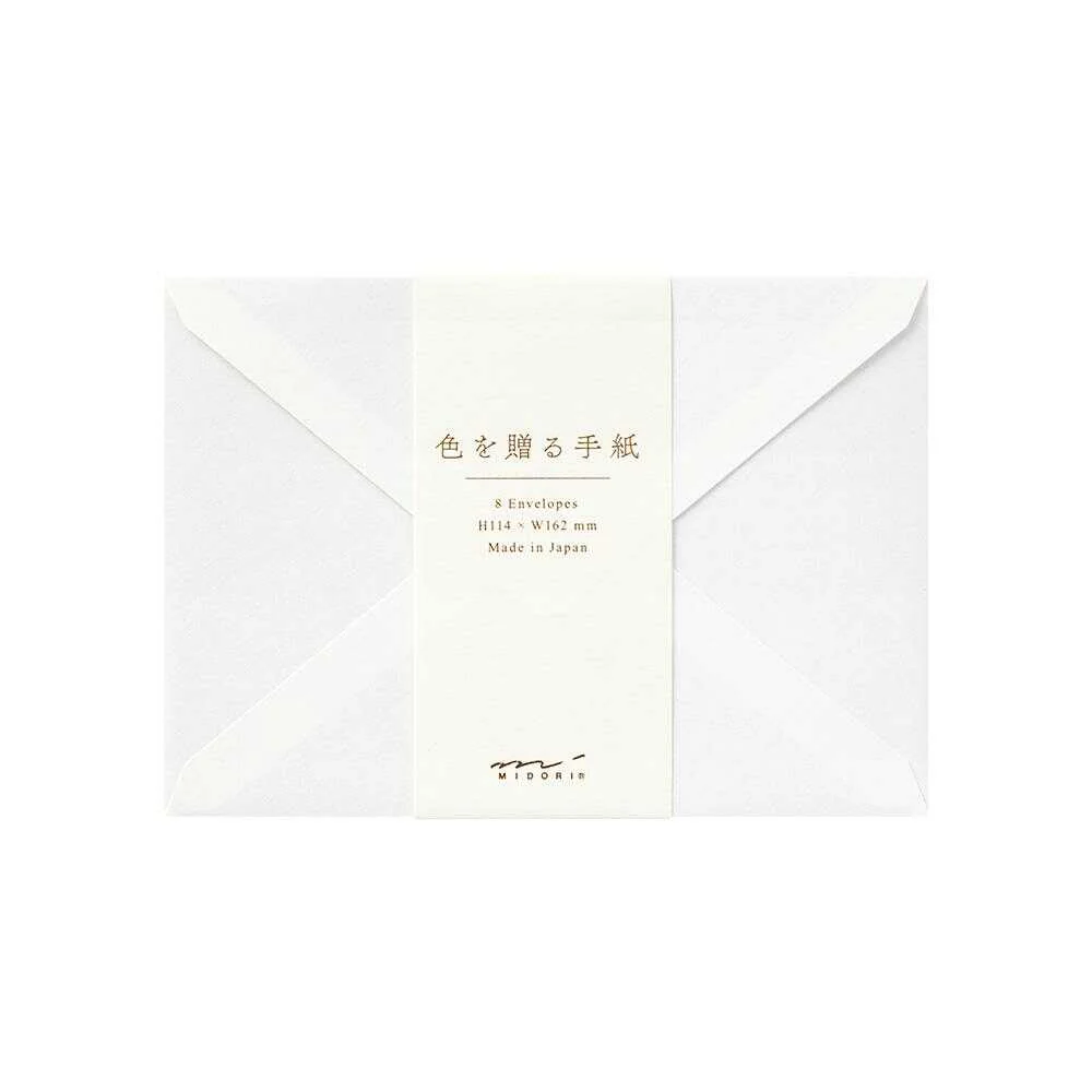 ミドリ 封筒<洋2> 色を贈る 白 8枚入 - Image 5