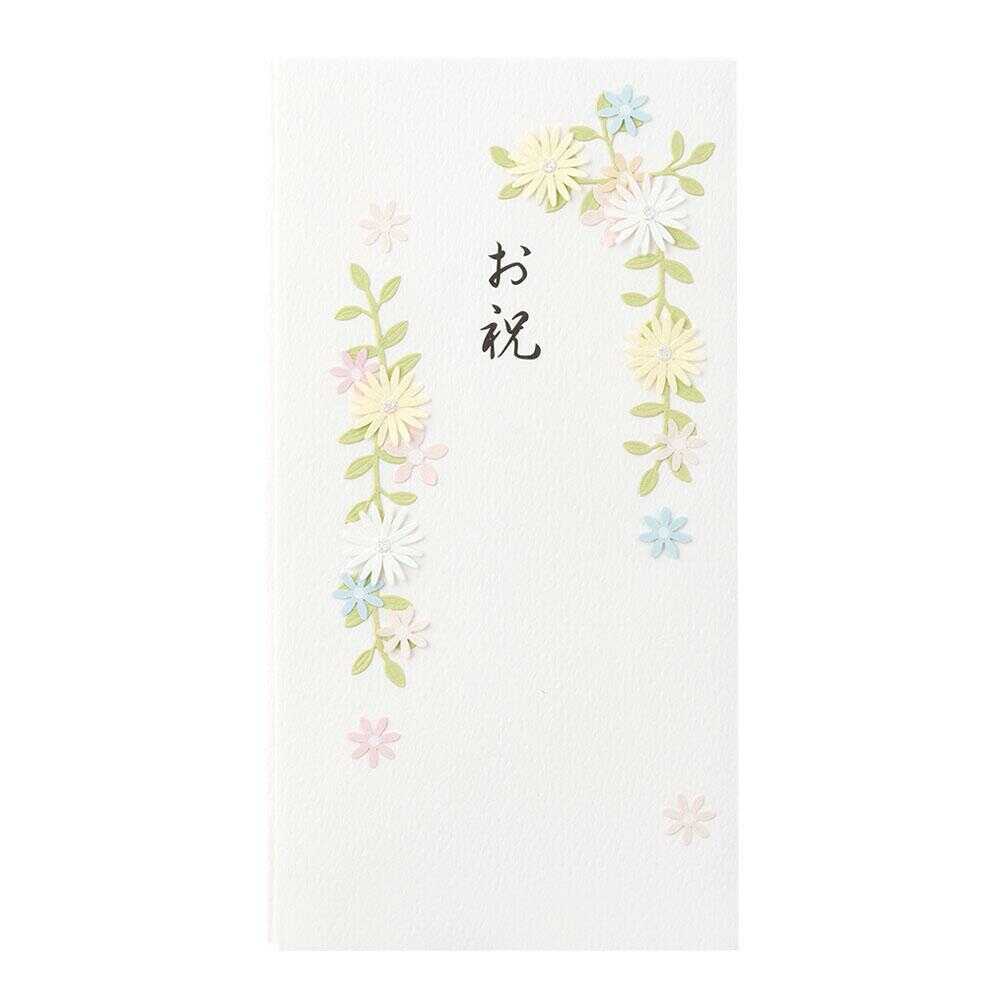 ミドリ 金封 お祝 花の枠 白 1枚（中袋付） - Image 5