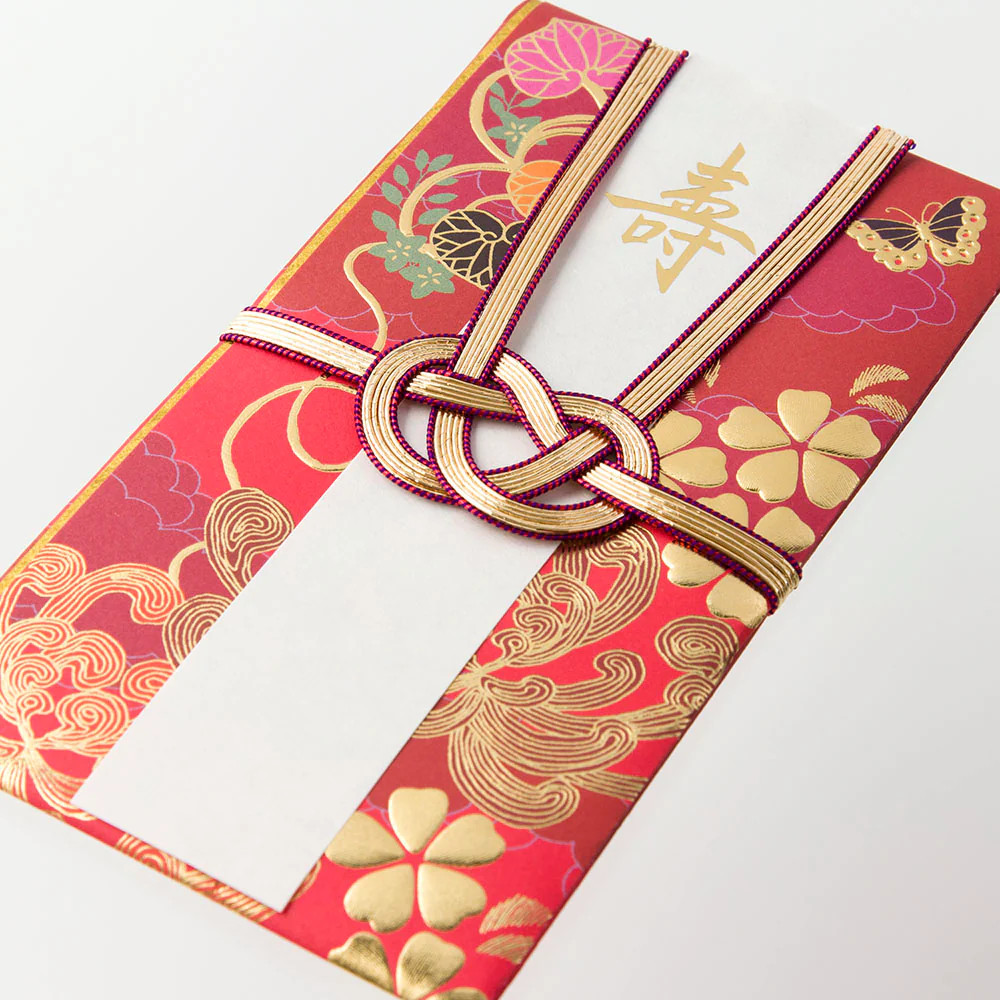 ミドリ 金封 結婚祝 打掛柄 赤 1枚入（中袋付） - Image 3