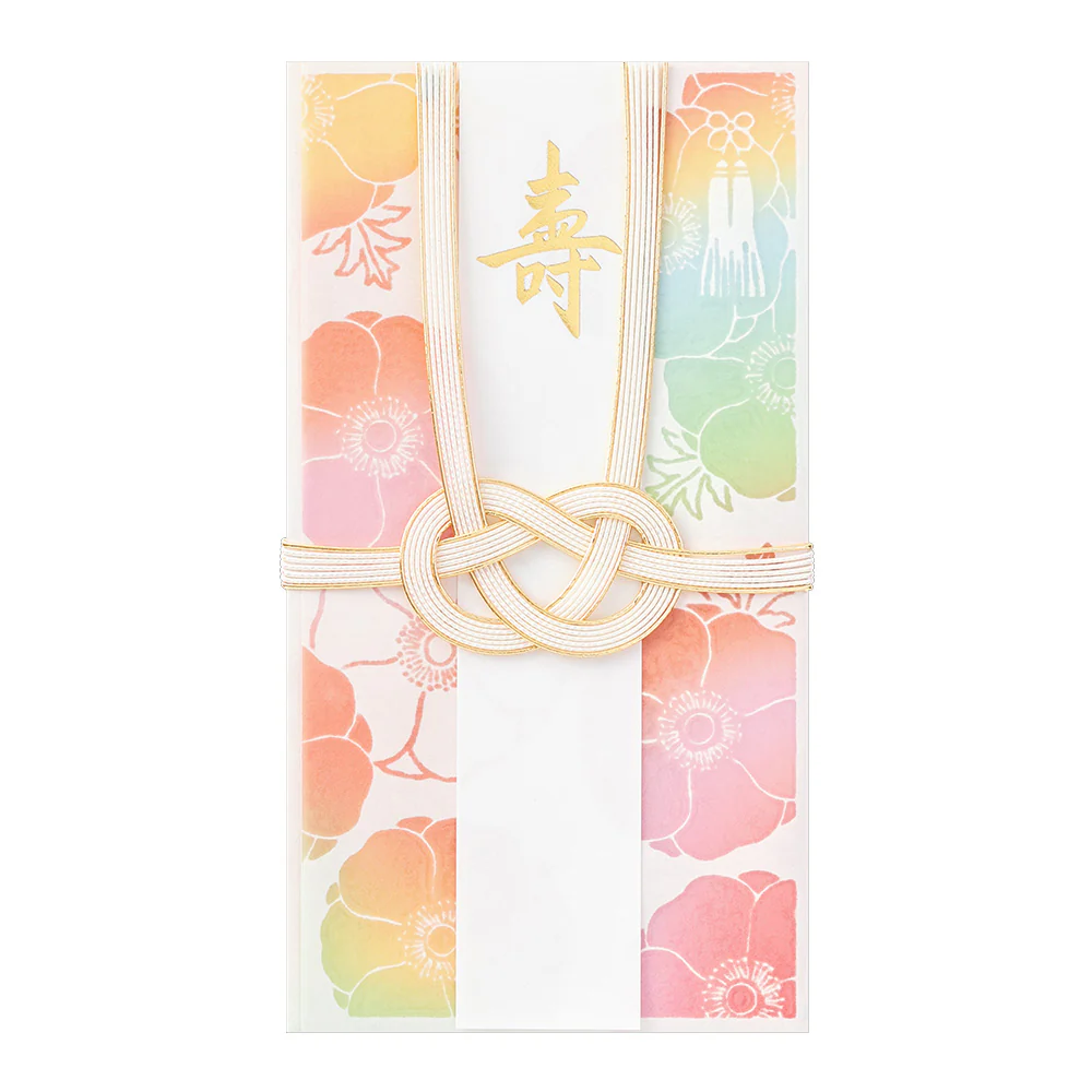 ミドリ 金封 結婚祝 華色透かし アネモネ柄 1枚入（中袋付） - Image 2
