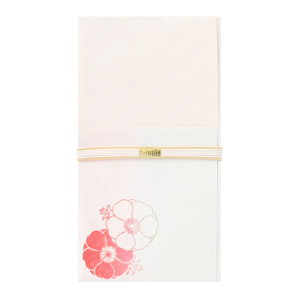 ミドリ 金封 結婚祝 華色透かし アネモネ柄 1枚入（中袋付） - Image 3