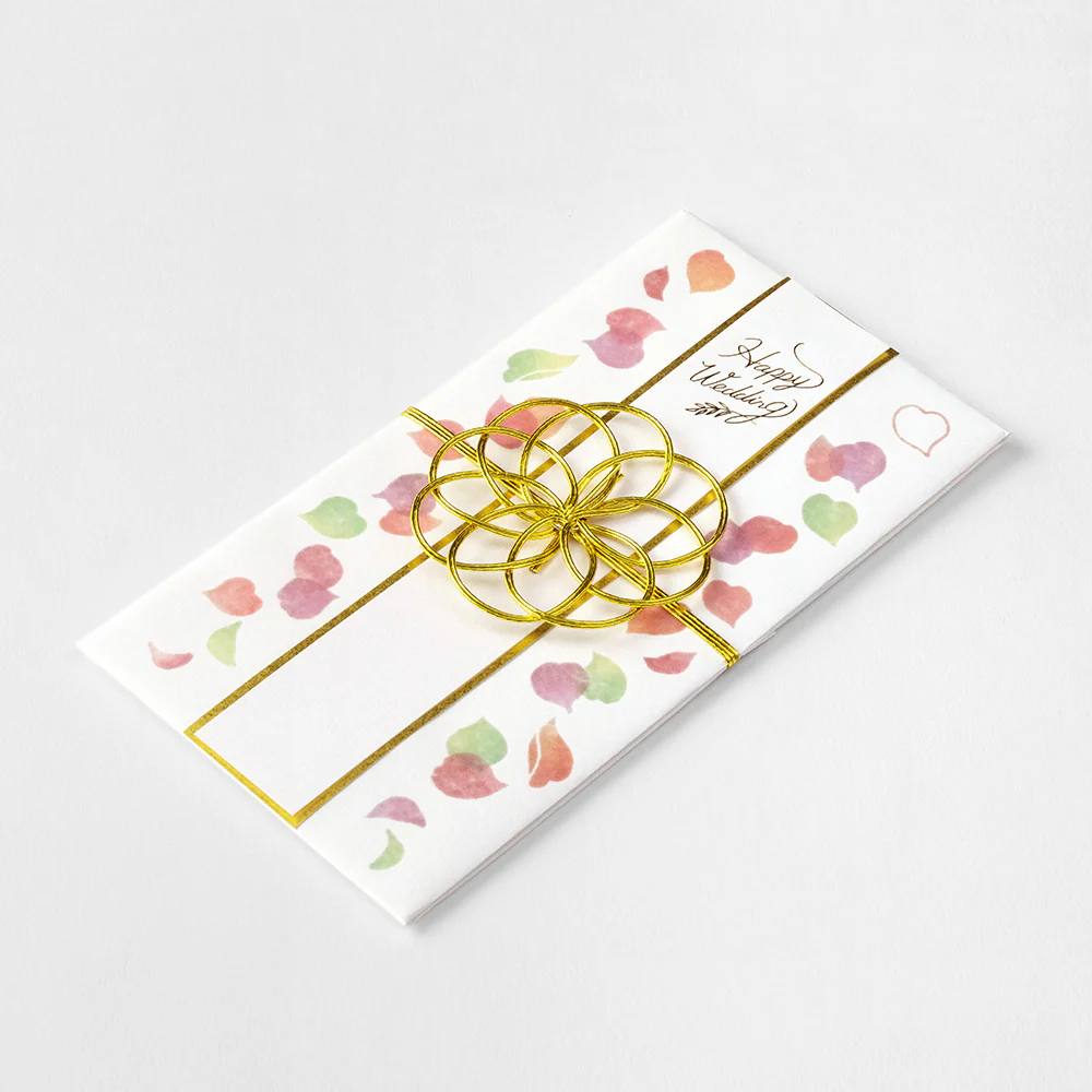 ミドリ 金封 結婚祝 透かし 花びら柄 1枚入（中袋付） - Image 8
