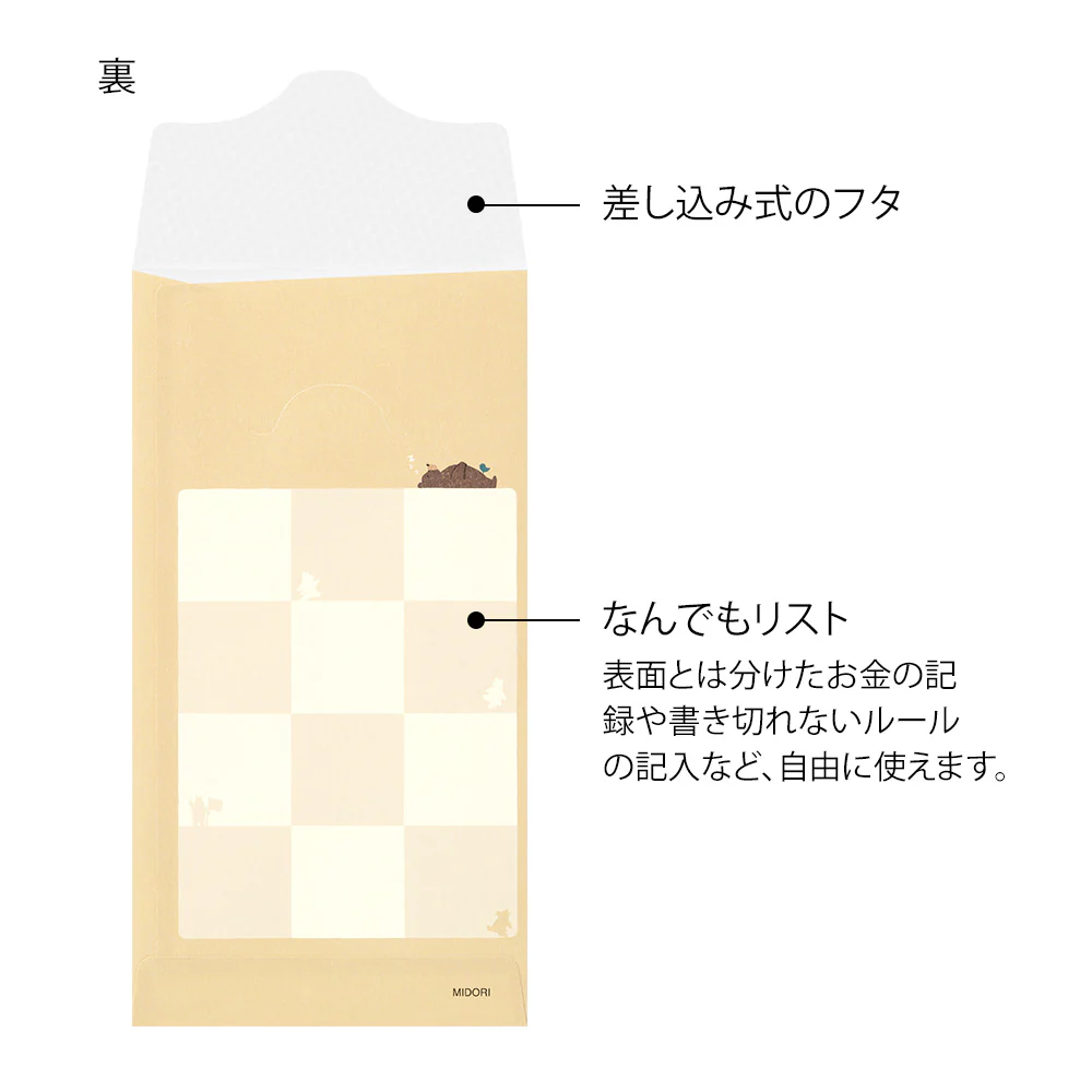 ミドリ 貯金封筒 リスト クマ柄 2枚入 - Image 4