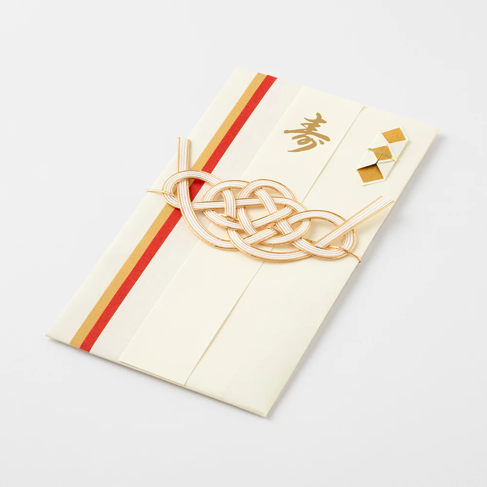 ミドリ 金封 結婚祝 染め紙 白練 1枚入(中袋付) - Image 9