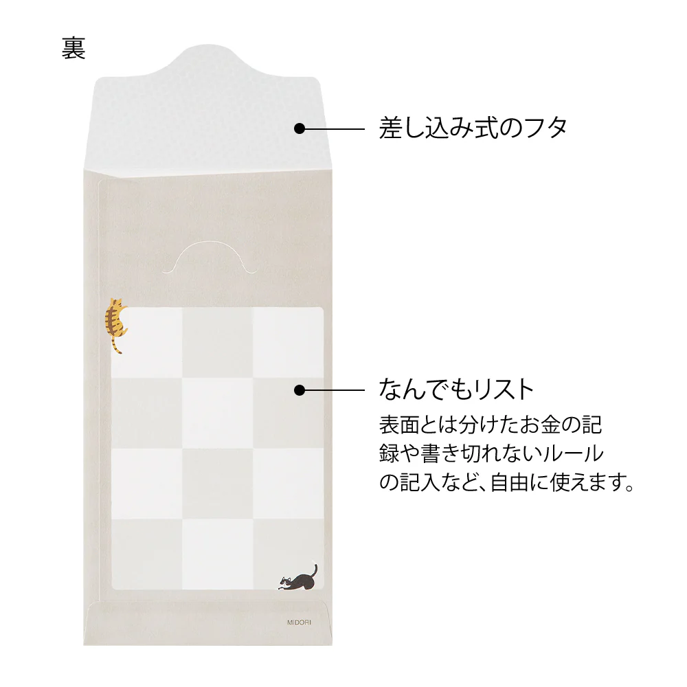 ミドリ 貯金封筒 リスト ネコ柄 2枚入 - Image 9
