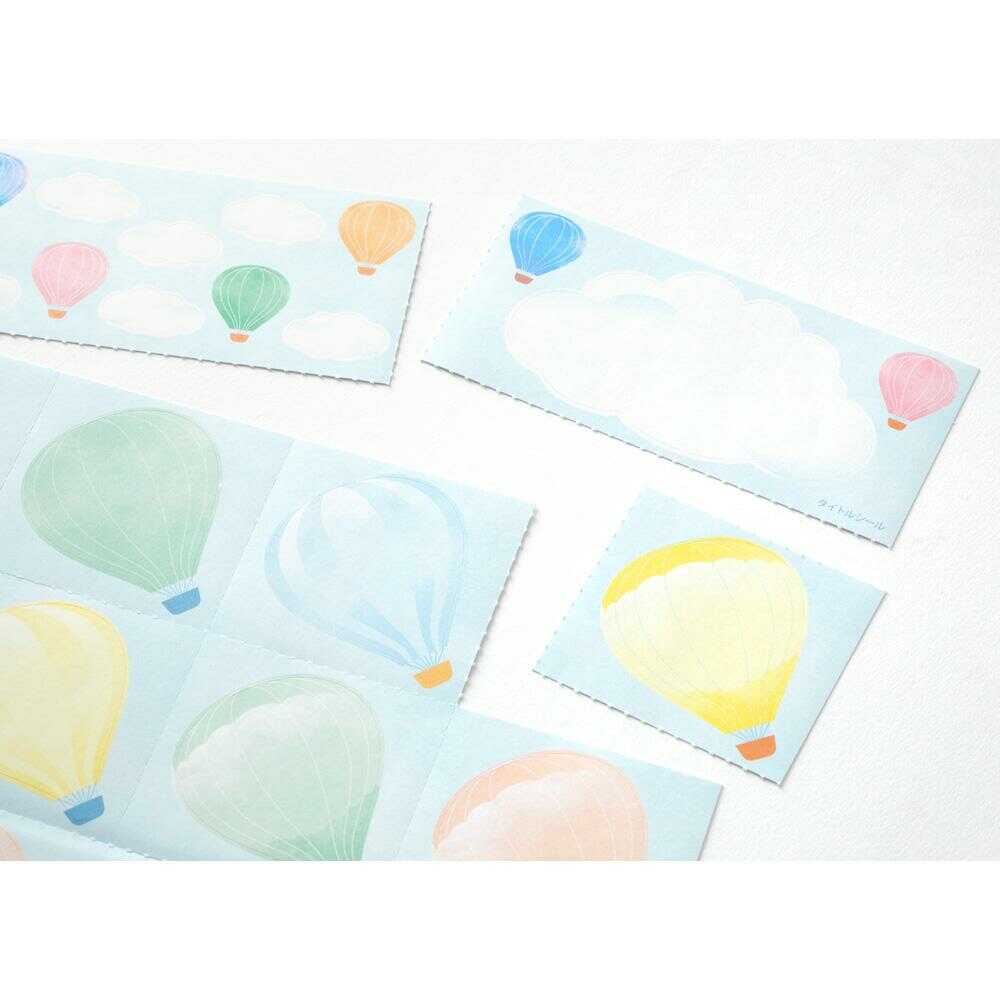ミドリ カラー色紙 寄せ書きシール付 気球柄 1枚 - Image 12