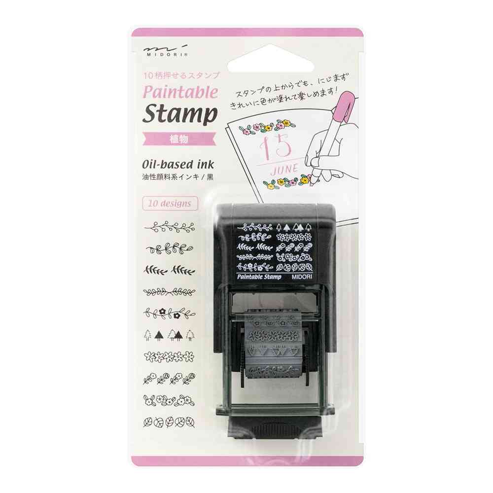 ミドリ スタンプ 回転印 植物柄 1個 - Image 6