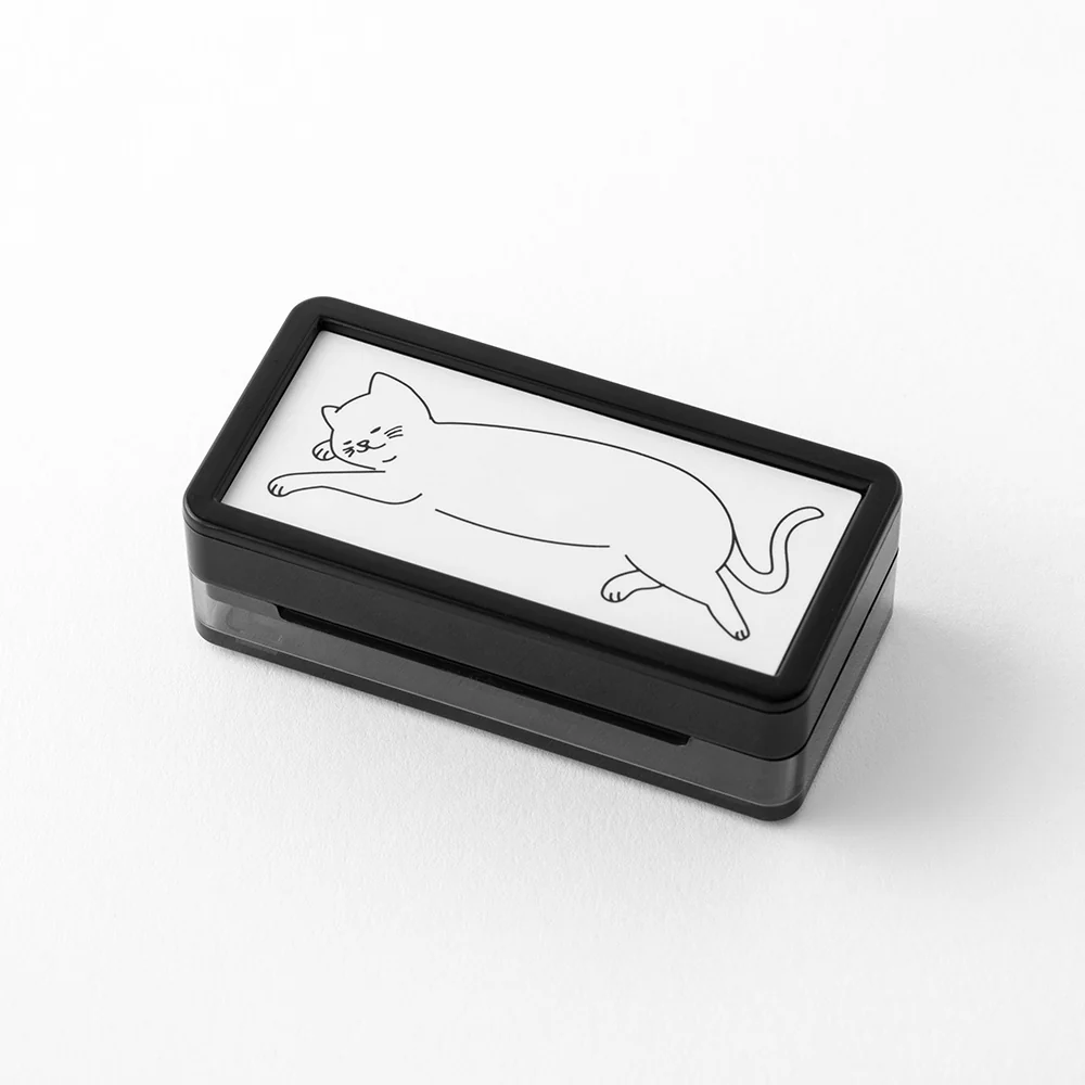 ミドリ スタンプ 浸透印 ハーフ ネコ柄 1個 - Image 2