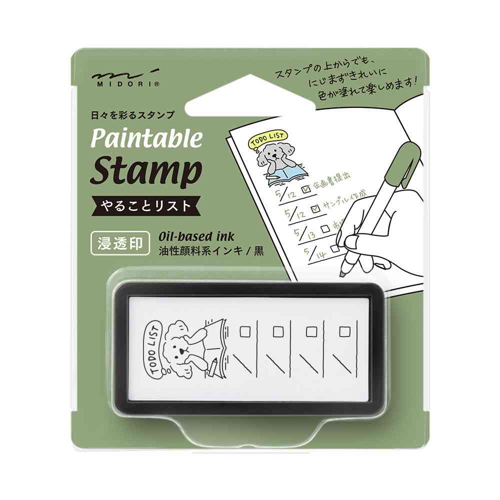 ミドリ スタンプ 浸透印 ハーフ やることリスト柄 1個 - Image 6