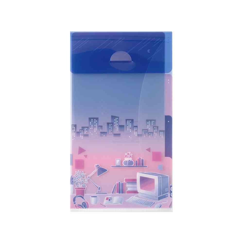 ミドリ 3ポケットクリアホルダー＜A5スリム＞ フラップ付 シティポップ柄 1個 - Image 6