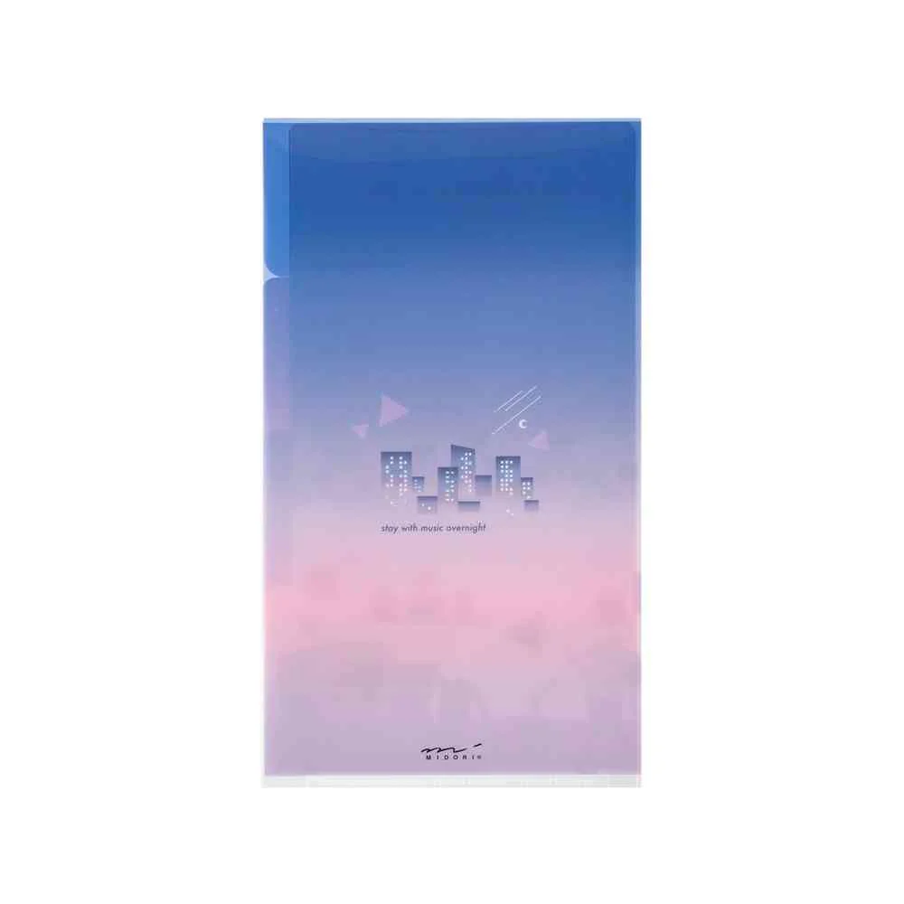 ミドリ 3ポケットクリアホルダー＜A5スリム＞ フラップ付 シティポップ柄 1個 - Image 7
