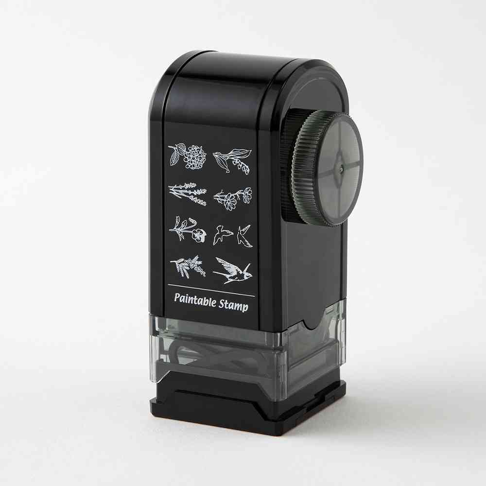ミドリ スタンプ 回転印 ダイヤル 花とトリ柄 1個 - Image 8