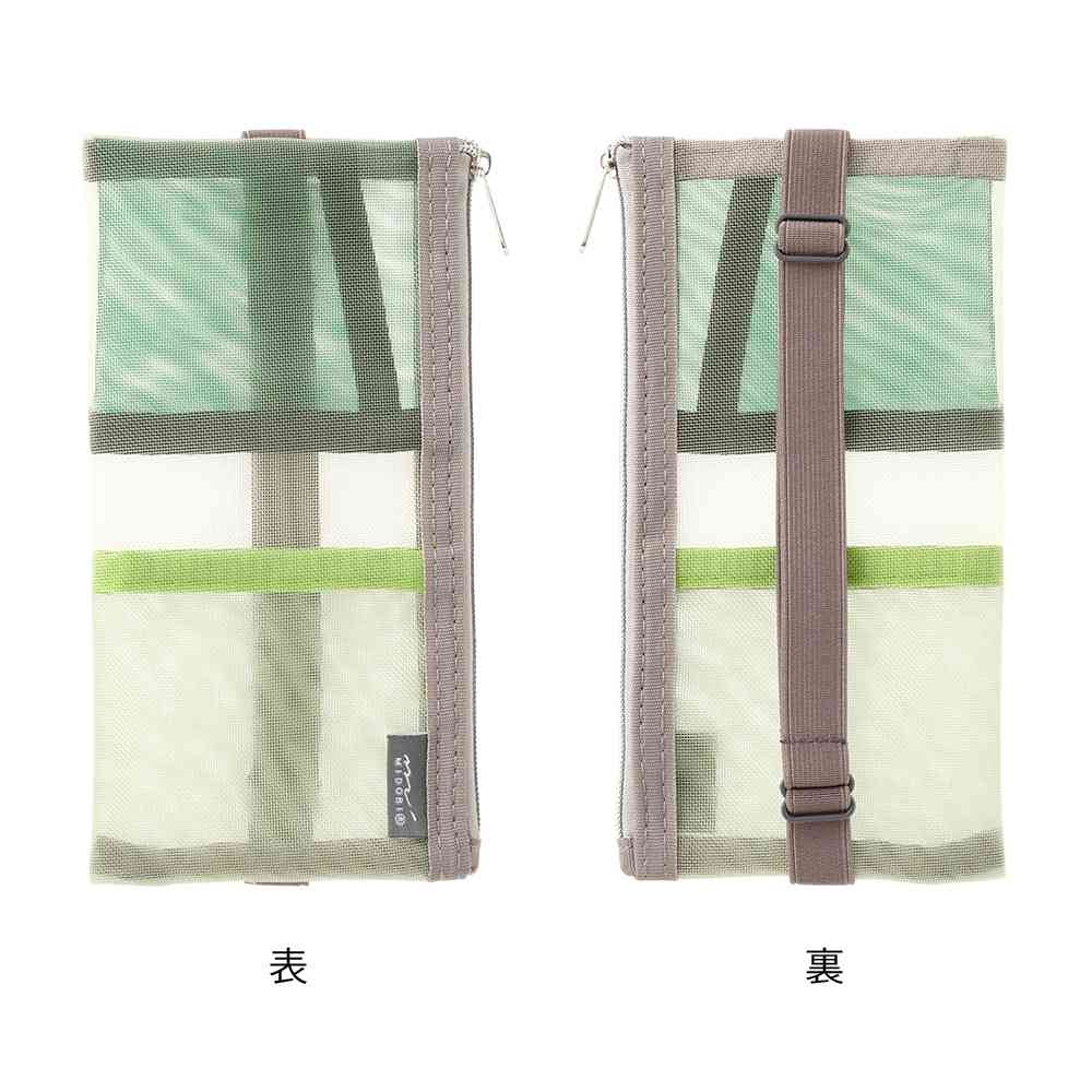 ミドリ ブックバンドペンケース＜B6～A5用＞ メッシュ 緑 1個 - Image 8