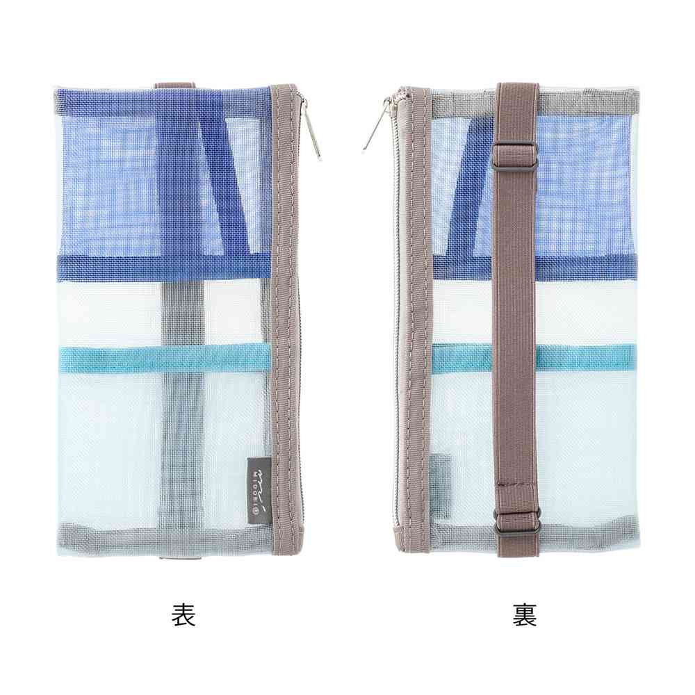 ミドリ ブックバンドペンケース＜B6～A5用＞ メッシュ 水色 1個 - Image 8