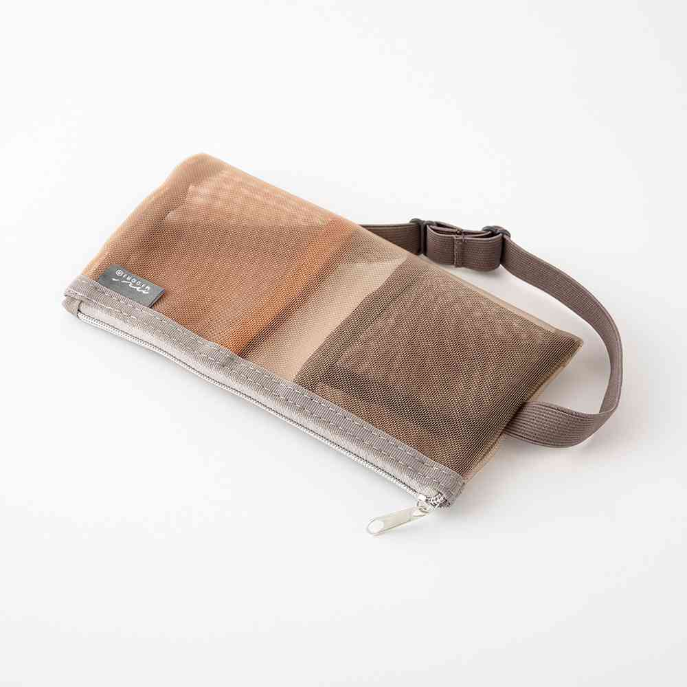 ミドリ ブックバンドペンケース＜B6～A5用＞ メッシュ 茶 1個 - Image 7