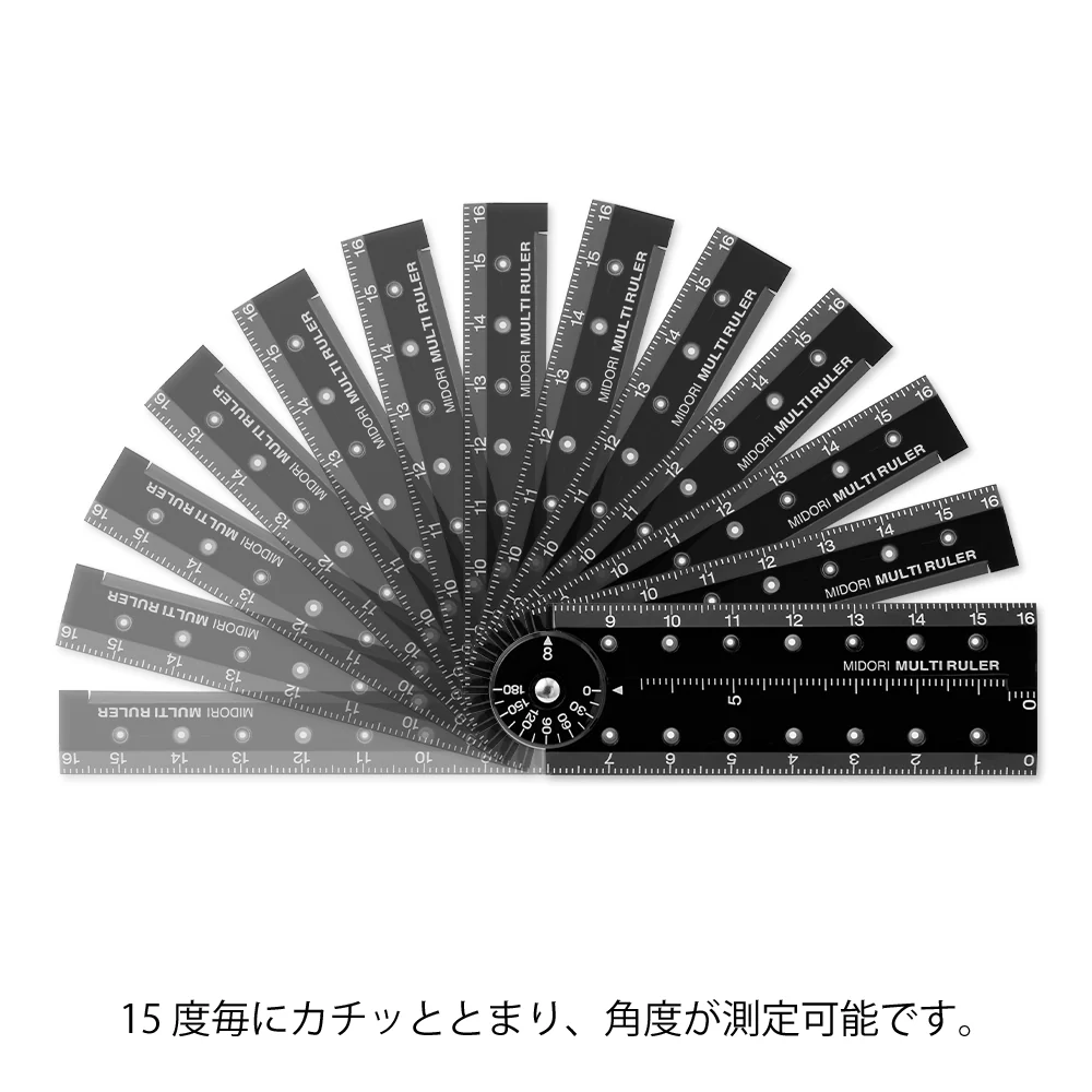 ミドリ マルチ定規<16cm> 黒A 1個 - Image 4