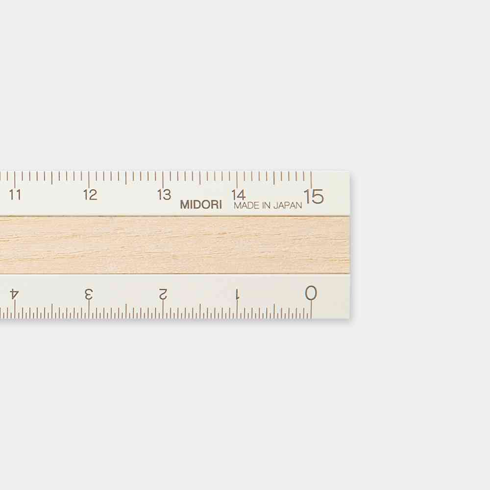 ミドリ アルミ&ウッド定規＜15cm＞ アイボリー 1個 - Image 6