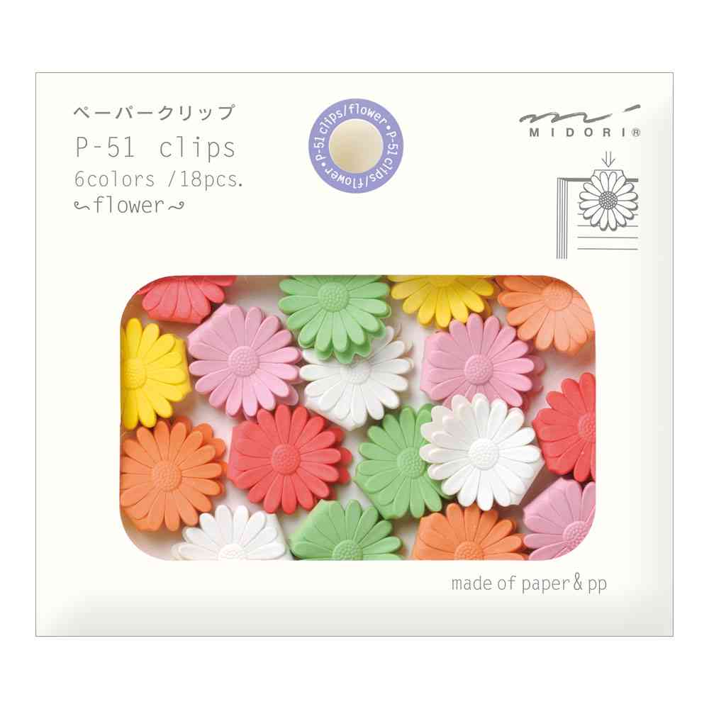 ミドリ P-51 クリップス 花柄 18個入 - Image 2