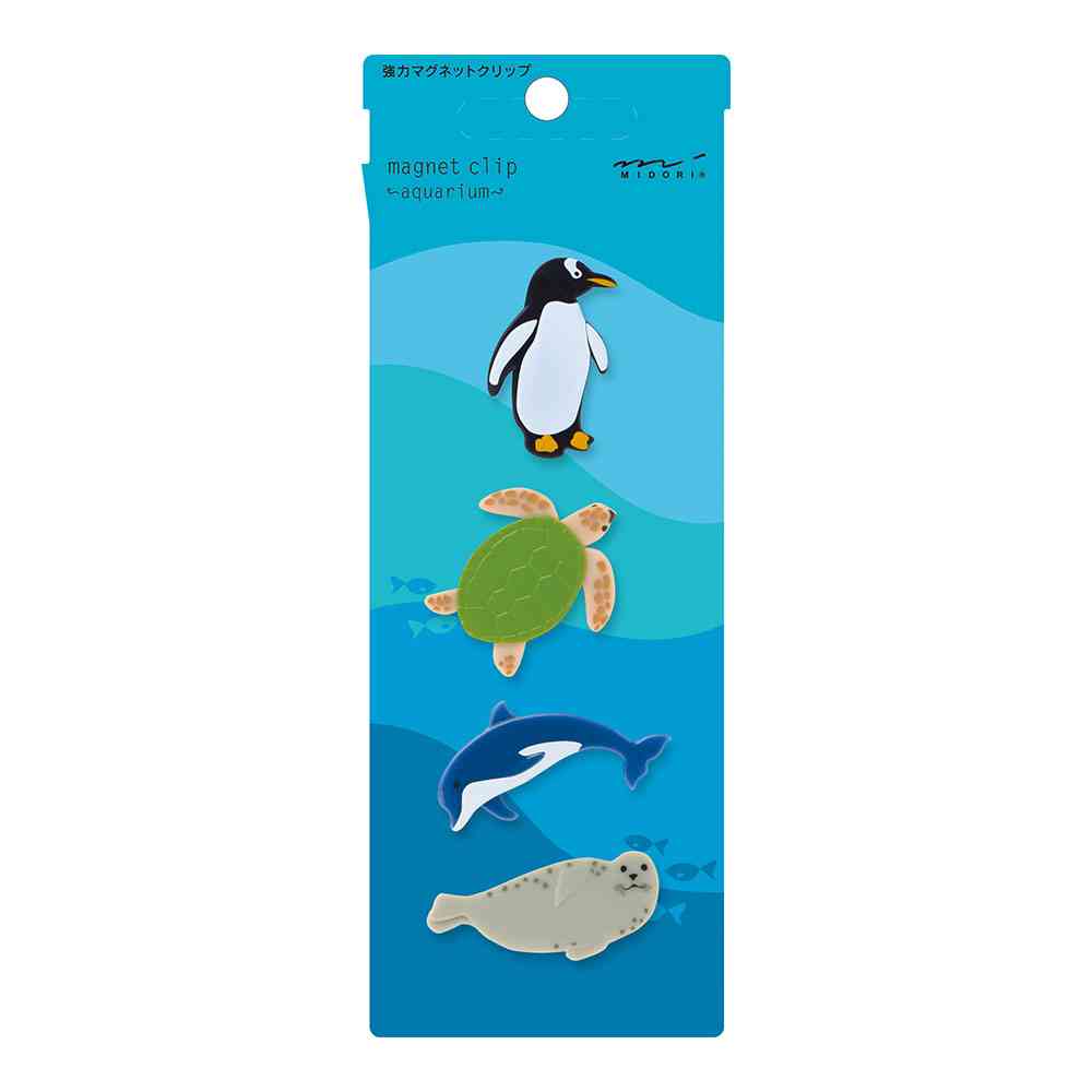 ミドリ マグネットクリップ 水族館柄 1パック4種 - Image 3