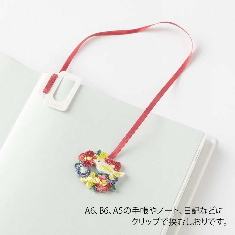 ミドリ ブックマーカー 刺繍 トリ柄 1個 - Image 4