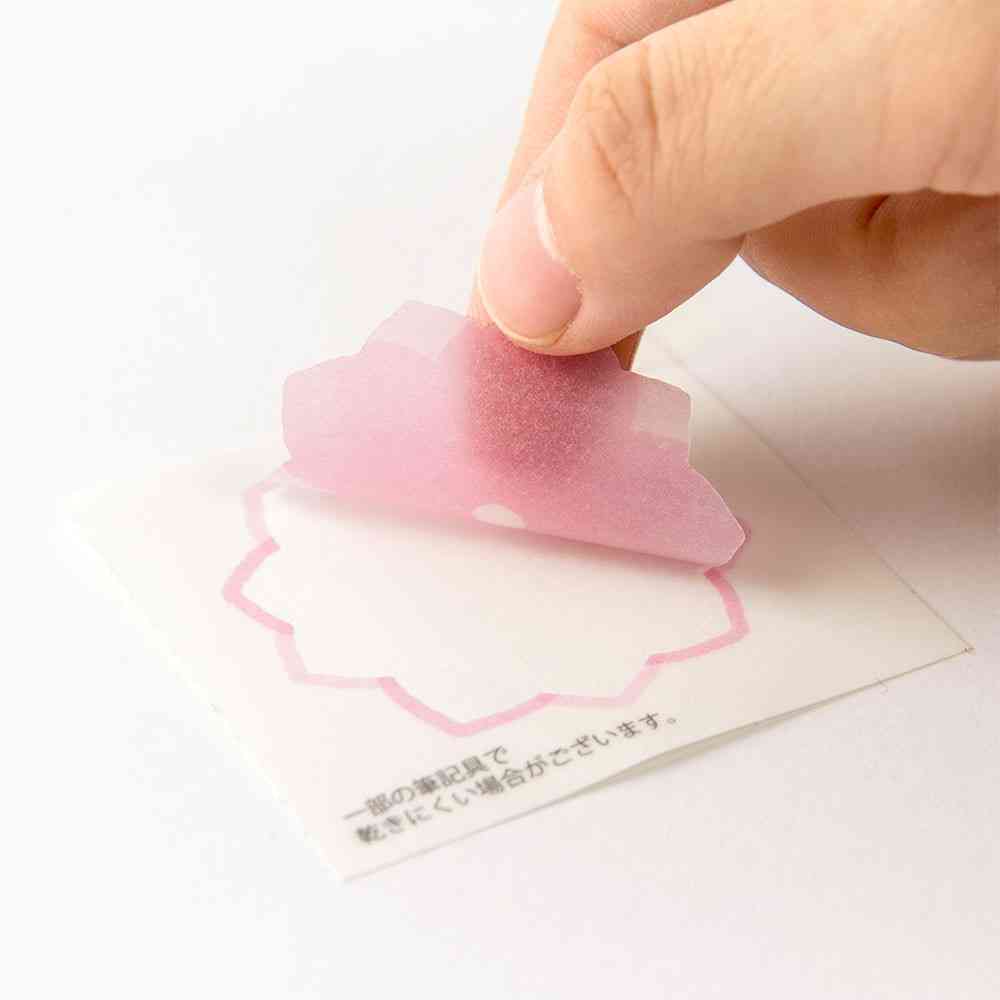 ミドリ カラー色紙用シール 半透明 花柄 タイトルシール:1枚入、記入用シール:16枚入個 - Image 8