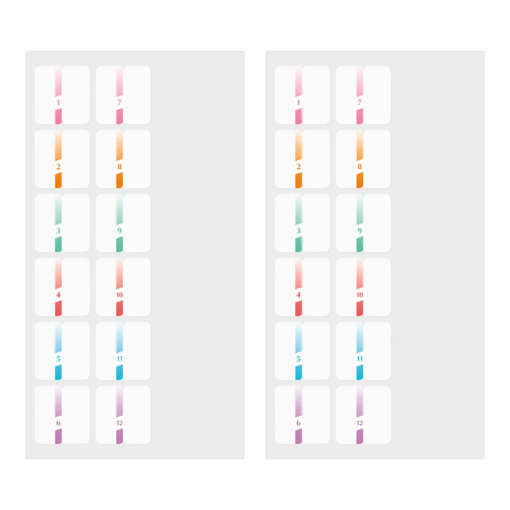ミドリ インデックスラベル チラット 数字 カラー 2シート(24枚) - Image 2
