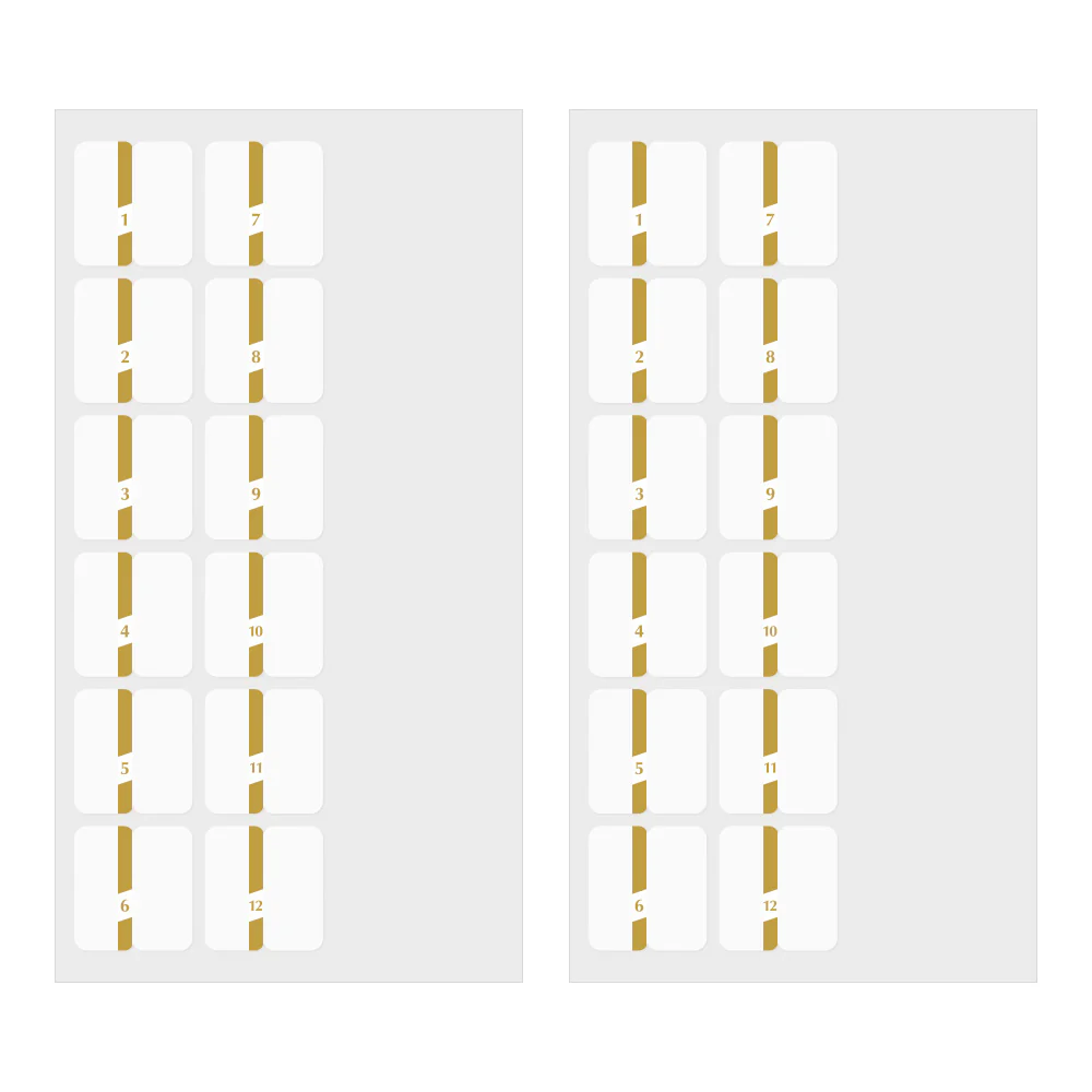 ミドリ インデックスラベル チラット 数字 金 2シート(24枚) - Image 2