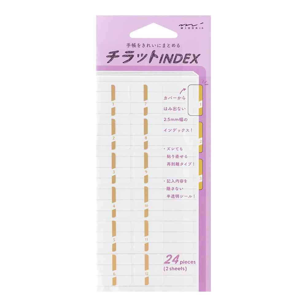 ミドリ インデックスラベル チラット 数字 金 2シート(24枚) - Image 5
