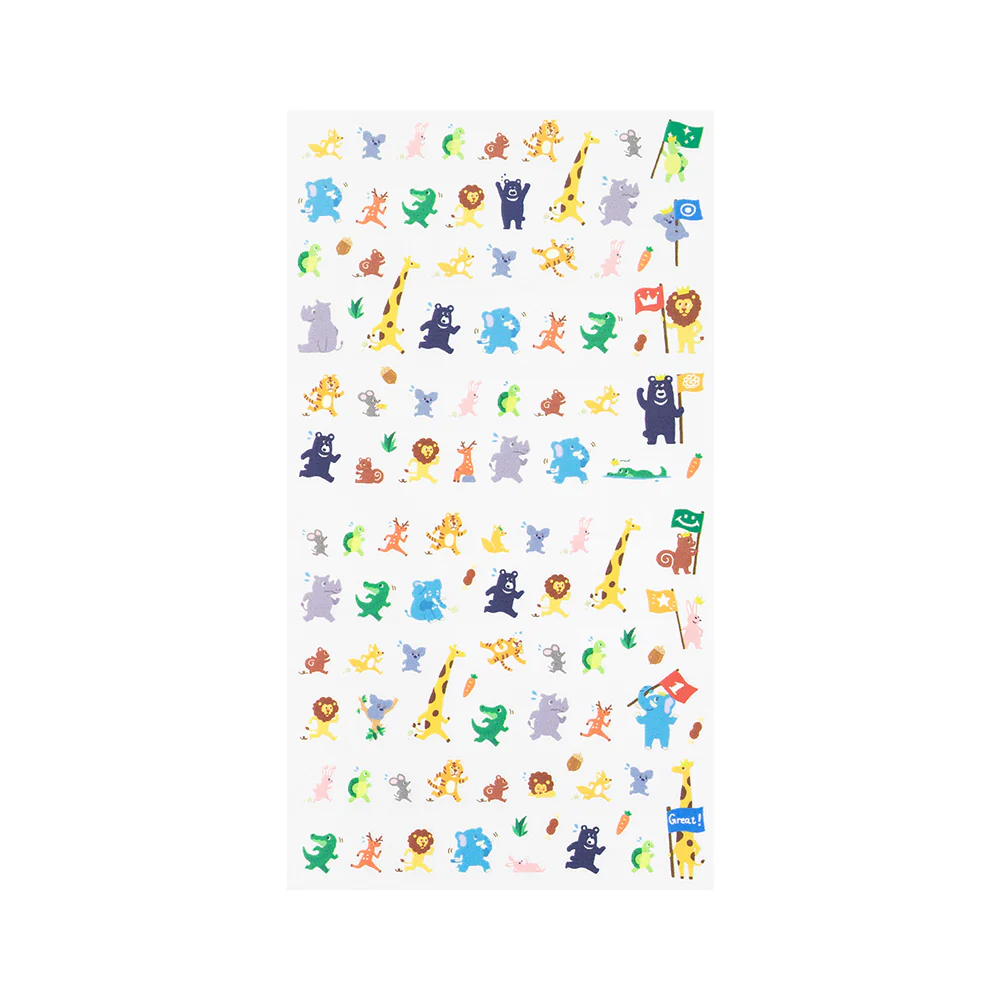 ミドリ シール2384 達成 動物柄 1シート - Image 2