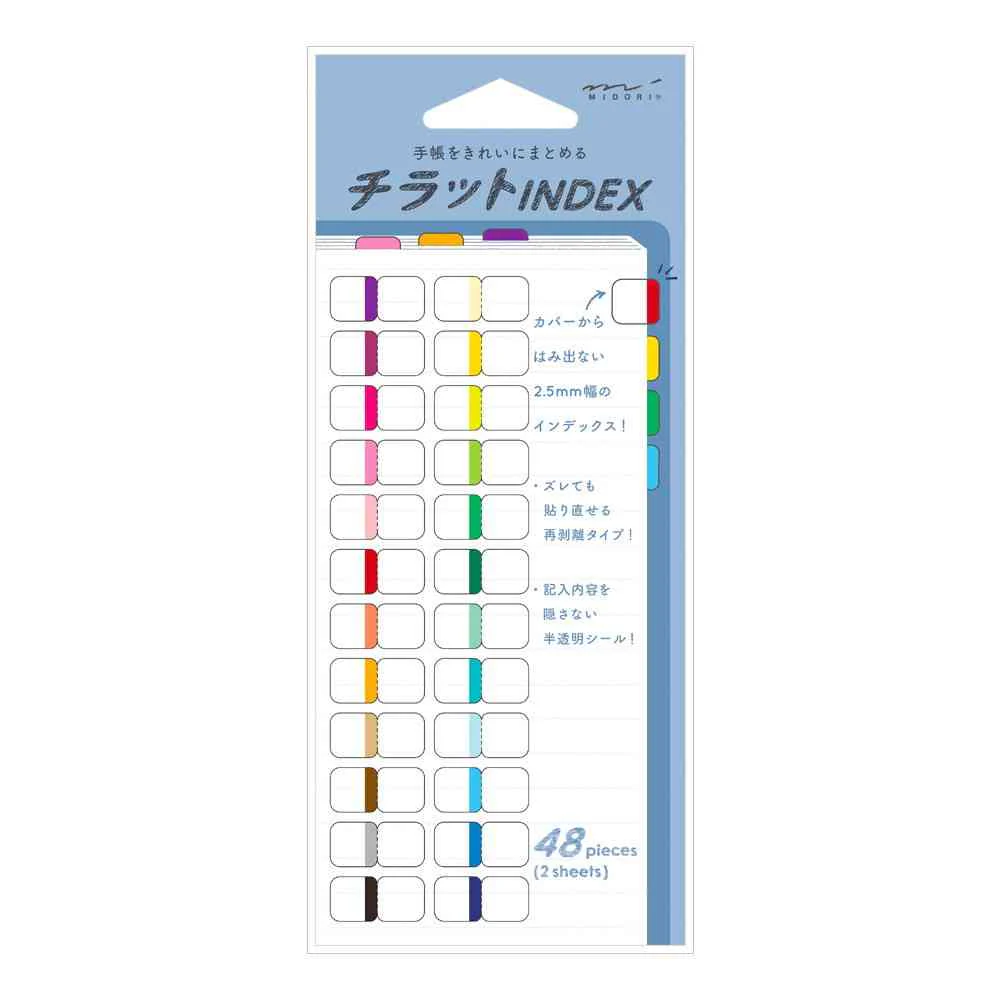 ミドリ インデックスラベル S チラット 24色 ビビッド 2シート(48枚)入 - Image 6