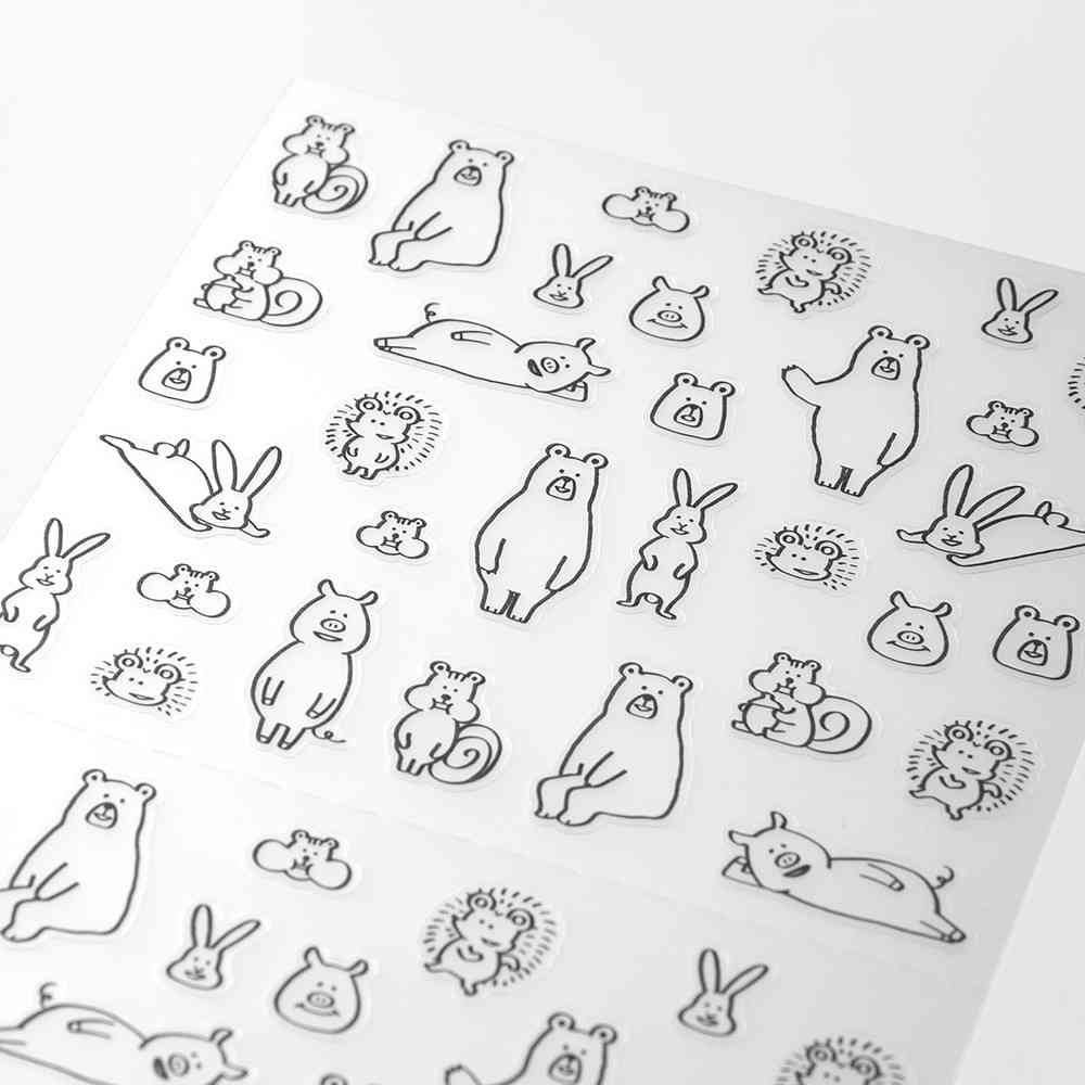 ミドリ シール 2590 おしゃべり 森の動物柄 1パック - Image 8