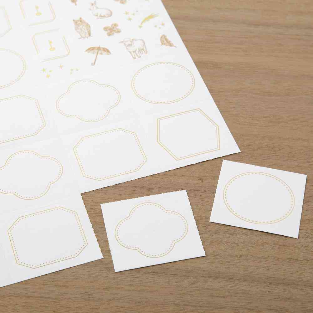 ミドリ カラー色紙用シール 箔 ハッピーモチーフ柄 コーナー用4枚入、記入用16枚入 - Image 9