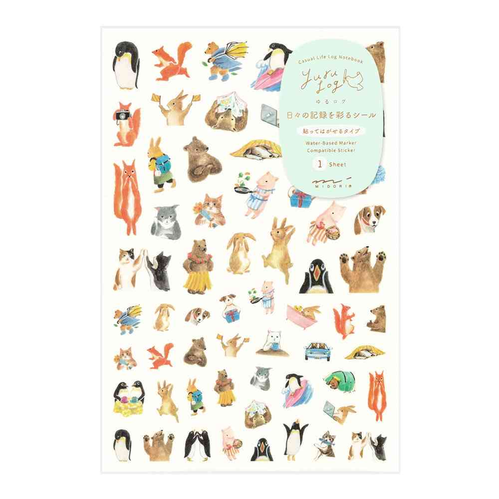 ミドリ シール ゆるログ 動物柄 1枚入 - Image 5