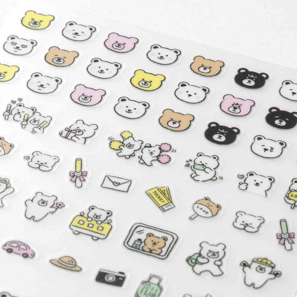 ミドリ シール 2686 絵文字 クマ柄 1パック - Image 8