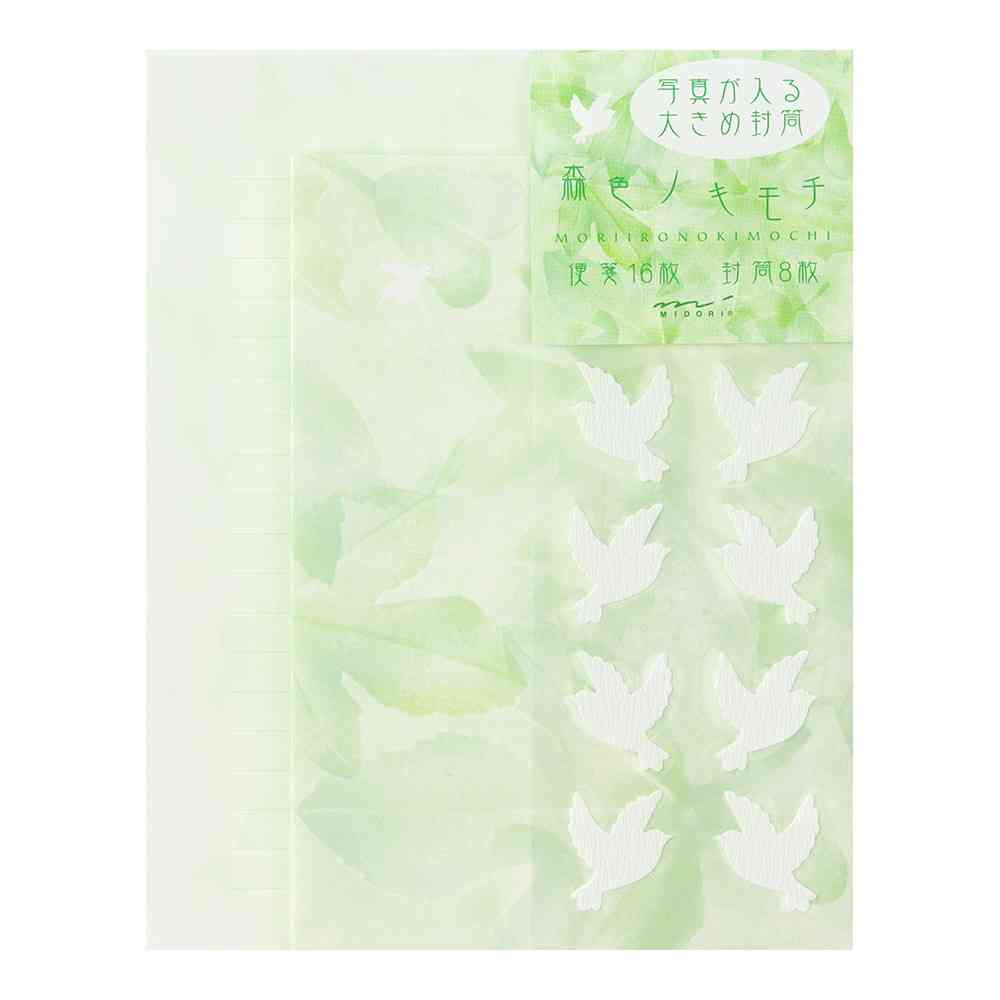 ミドリ レターセット100 森色ノキモチ 便箋/16枚入、封筒/8枚入、シール/1枚入 - Image 6