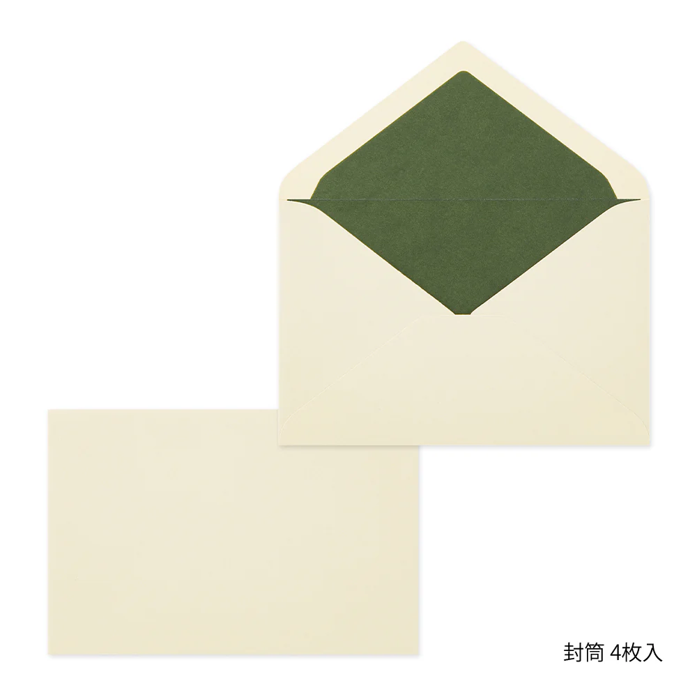 ミドリ レターセット916 色を贈る 緑 便箋／12枚入（3色×4枚）、封筒／4枚入 - Image 4