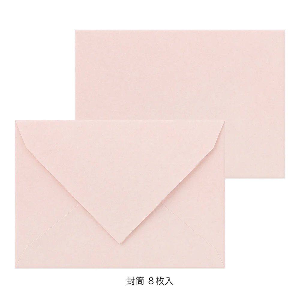 ミドリ レターセット929 花色和紙 ピンクA 便箋/16枚入、封筒/8枚入 - Image 4
